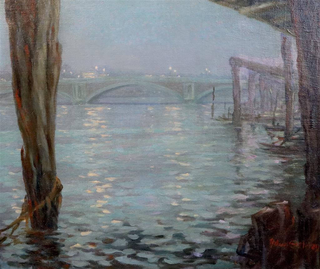 Aileen Eagleton (1902-1984) Hampton Court Bridge 20 x 24in.
